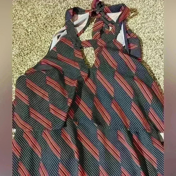 Anthropologie Doe & Rae Womens Small  Striped Navy And Red, Open Back - Picture 3 of 8